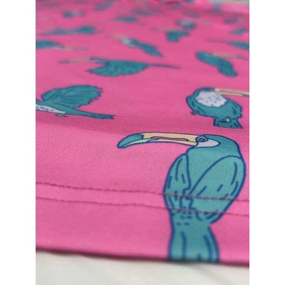 Chubbies Toucan Performance Polo Shirt Men’s L Pink Short Sleeve Stretch Golf - Picture 8 of 14